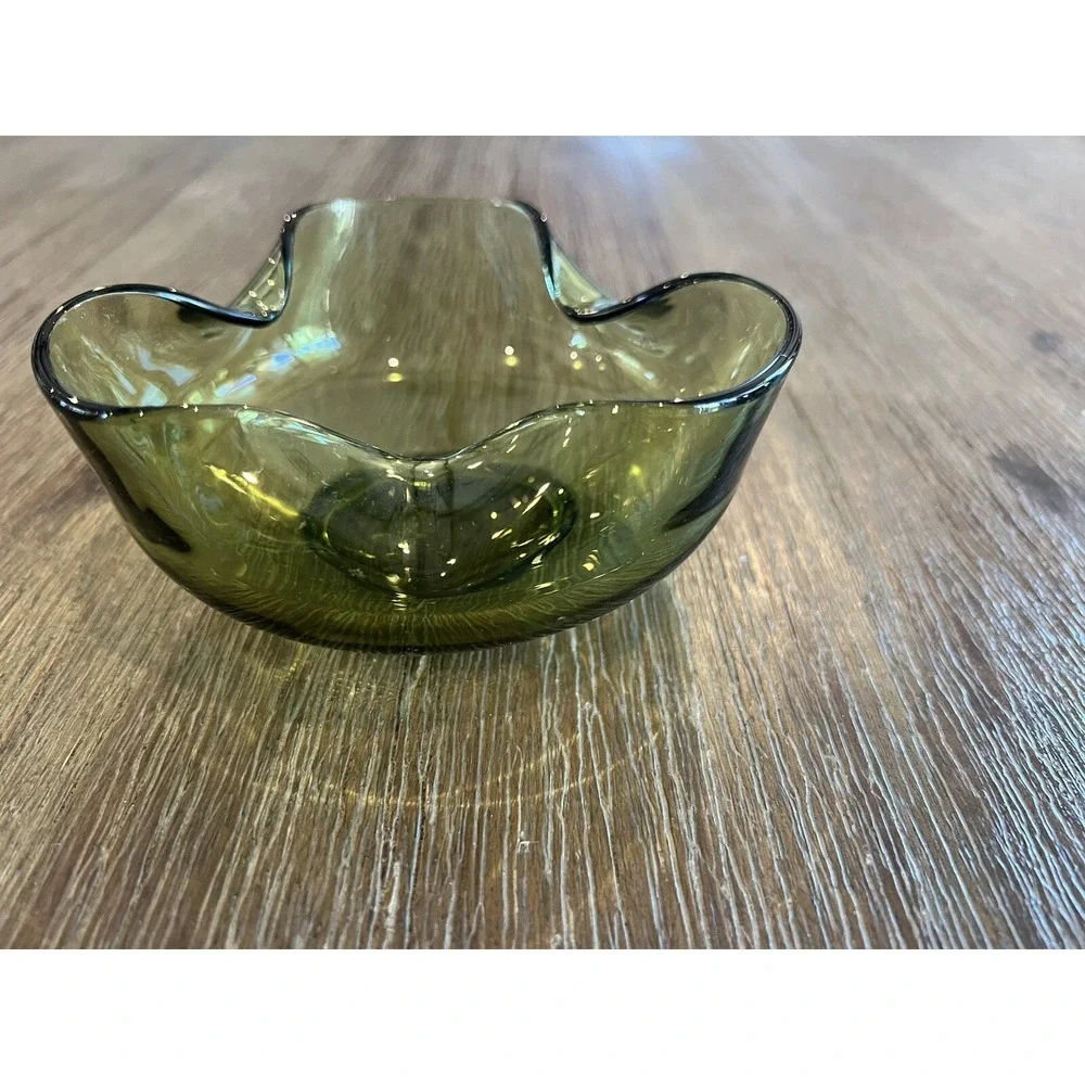 Vintage Green MCM Dish Candy/Nuts Housewares Decor Retro Trinkets